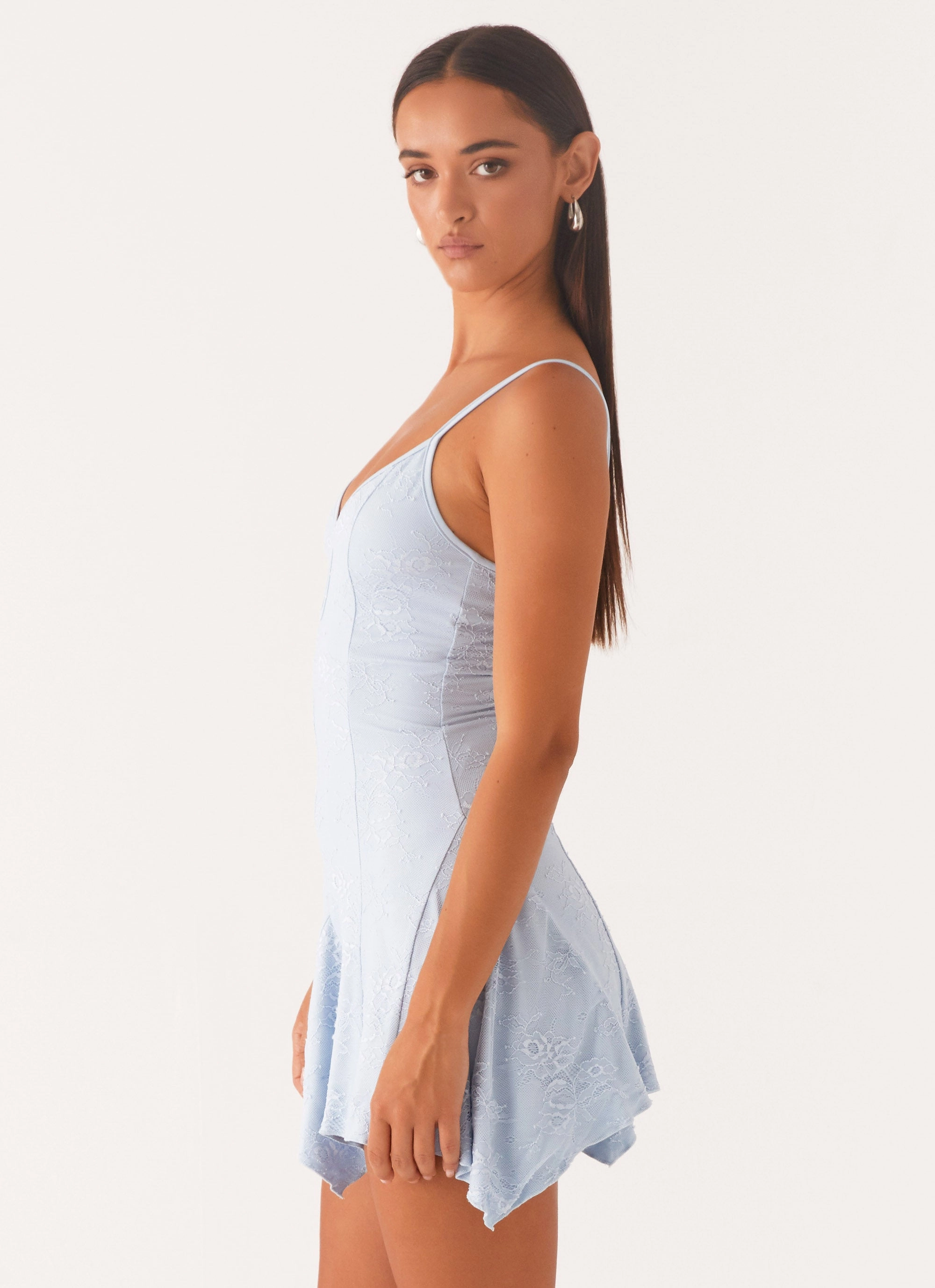 Relax Motion Easy Drape Surry Mini Dress - Blue