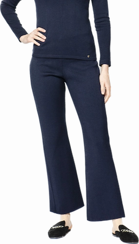 Free Movement Monique Milano-Knit Boot Leg Pants - Dark Navy