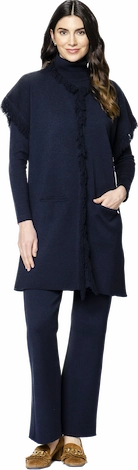 Monique Milano-Knit Boot Leg Pants - Dark Navy No Gap Waist Construction All Season Fit