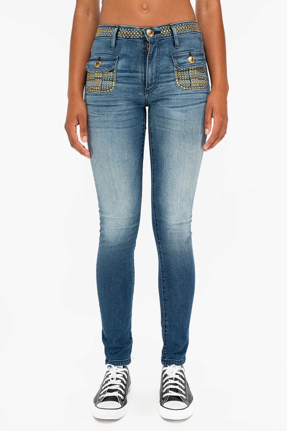 LADY G.I. IN ANTIQUE BLUE FULLY LOADED W/ CRYSTALS Essential Look Plain style