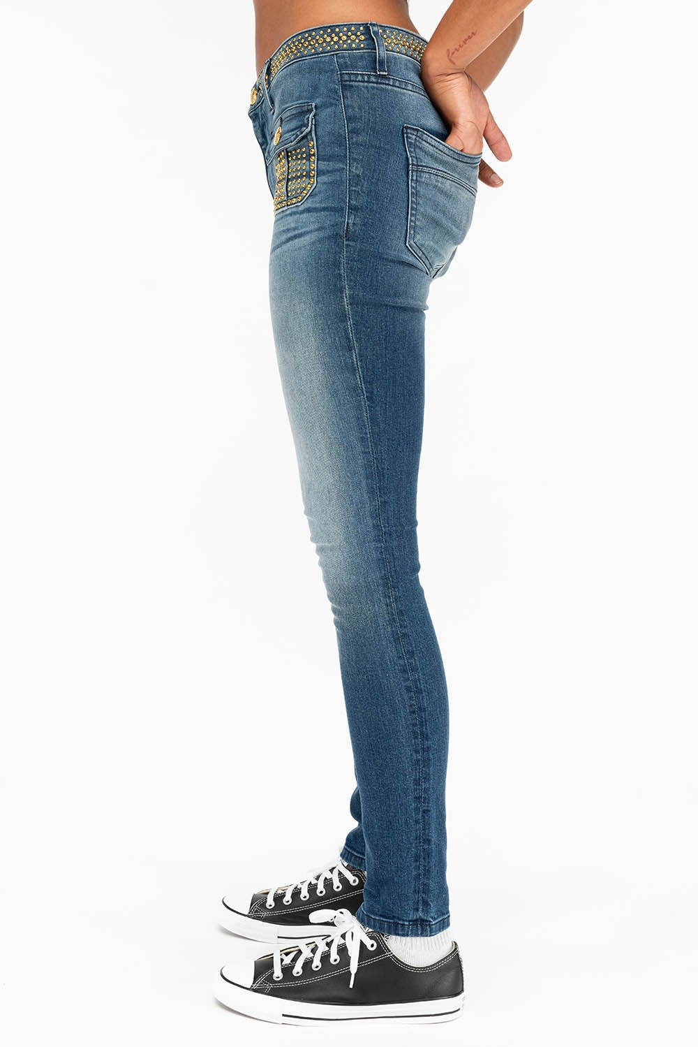 LADY G.I. IN ANTIQUE BLUE FULLY LOADED W/ CRYSTALS Urban Explorer Evening Stroll Casual Friday Anytime Fit