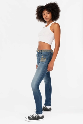 Work Meeting Casual LADY G.I. IN ANTIQUE BLUE FULLY LOADED W/ CRYSTALS