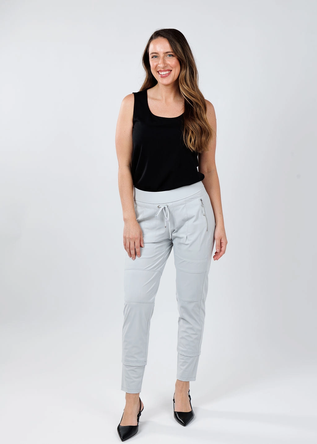 Candy Pants - Light Grey tailored look Comfortable Leg