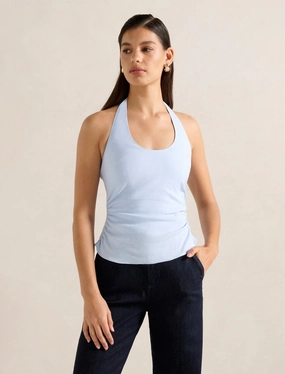 Shelby Halter Neck Top Ventilated Panels Tailored Silhouette