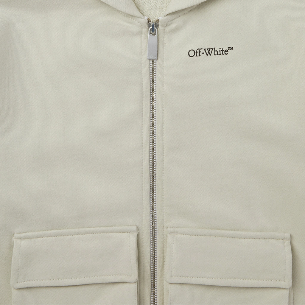 Off-White Kids Bookish Diag Hoodie Zip Up Modern Silhouette