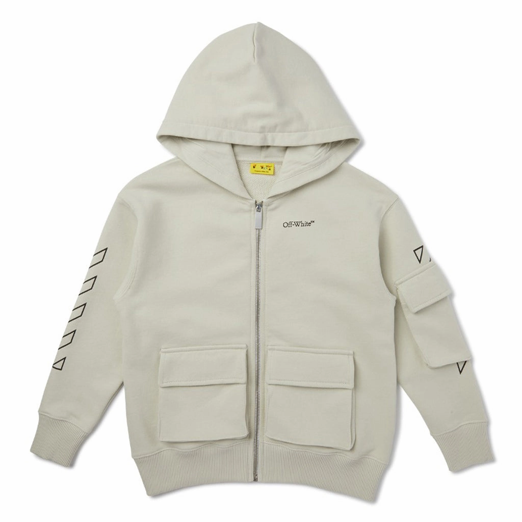 Cooling Technology Off-White Kids Bookish Diag Hoodie Zip Up