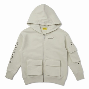 Cooling Technology Off-White Kids Bookish Diag Hoodie Zip Up