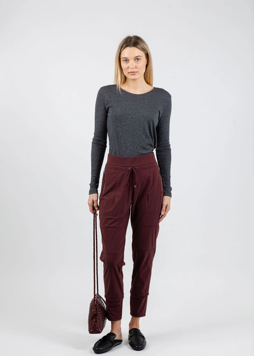 Stretchable Fabric Sports Ready Signature Slub Long Sleeve Tee - Charcoal Heather