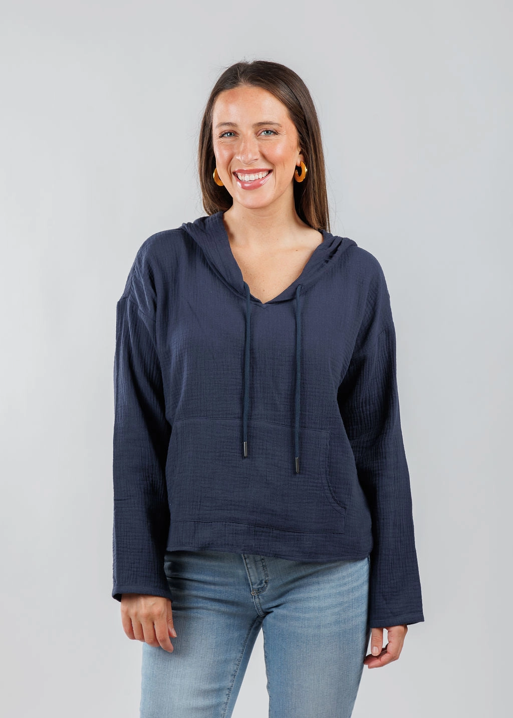 Quick Dry Comfort Gauze Hoodie - Navy