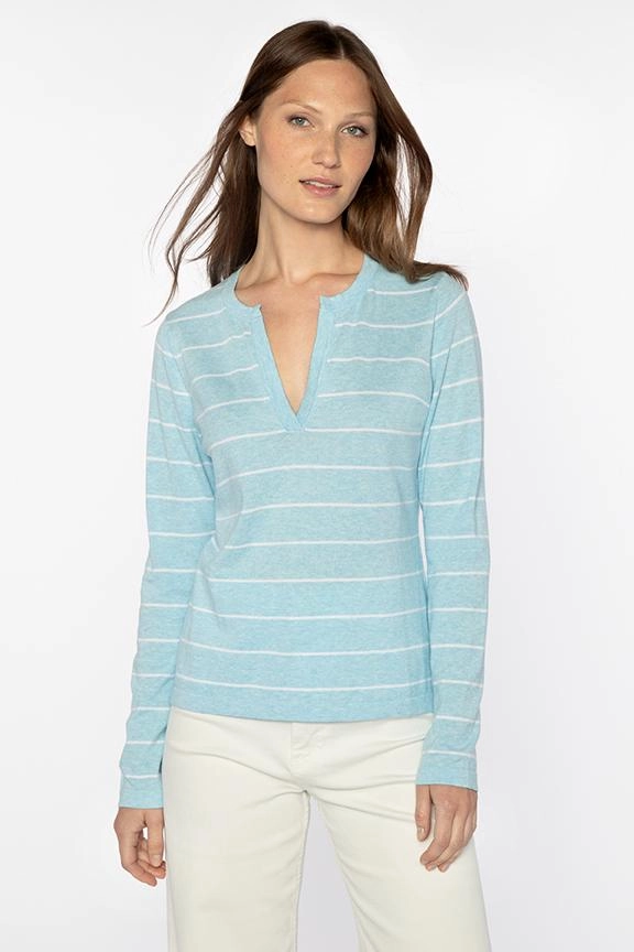 Winter Essential Stripe Splitneck Crew