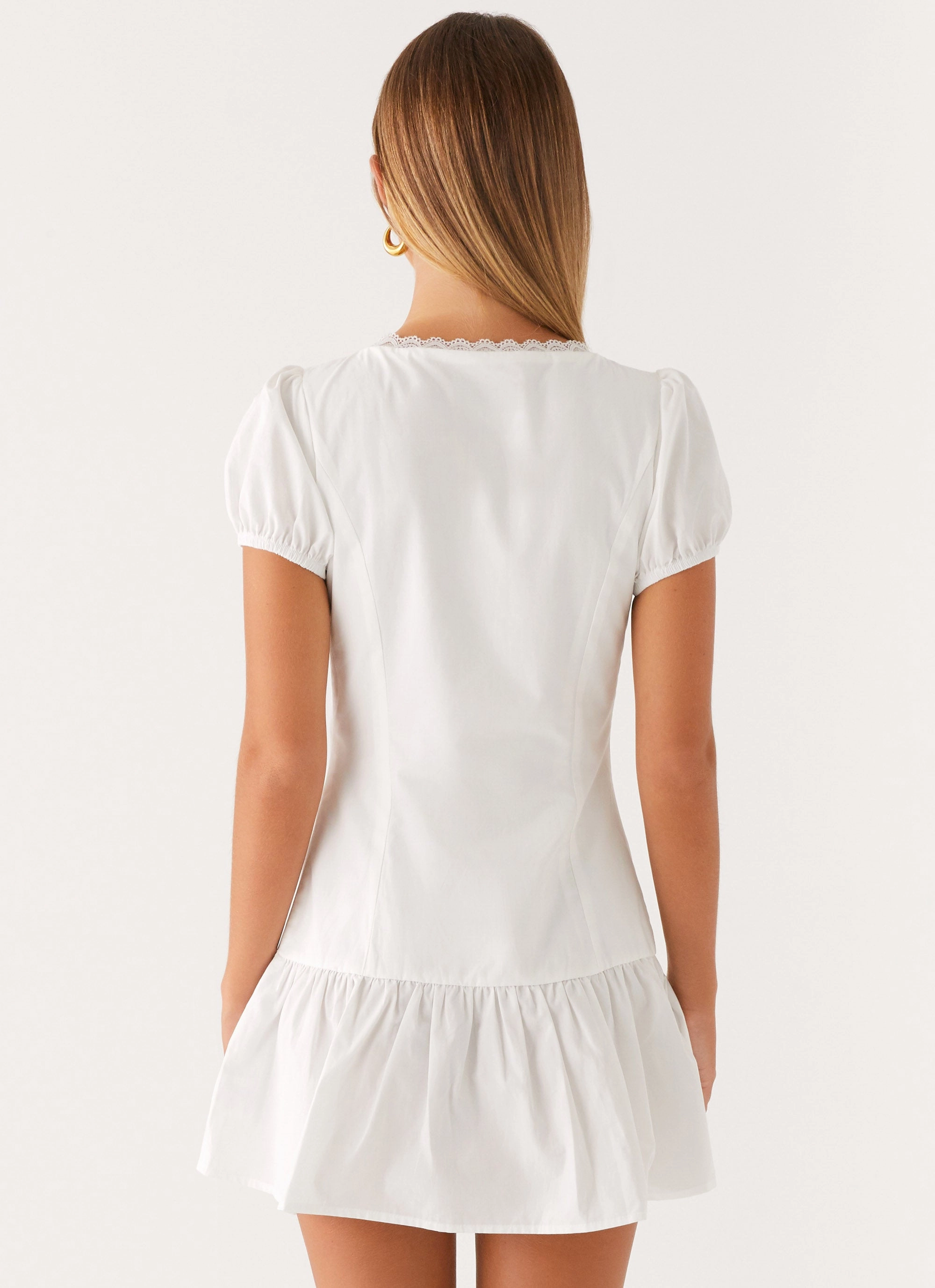 Simply Yours Mini Dress - White Zip Ease Vibrant Layer