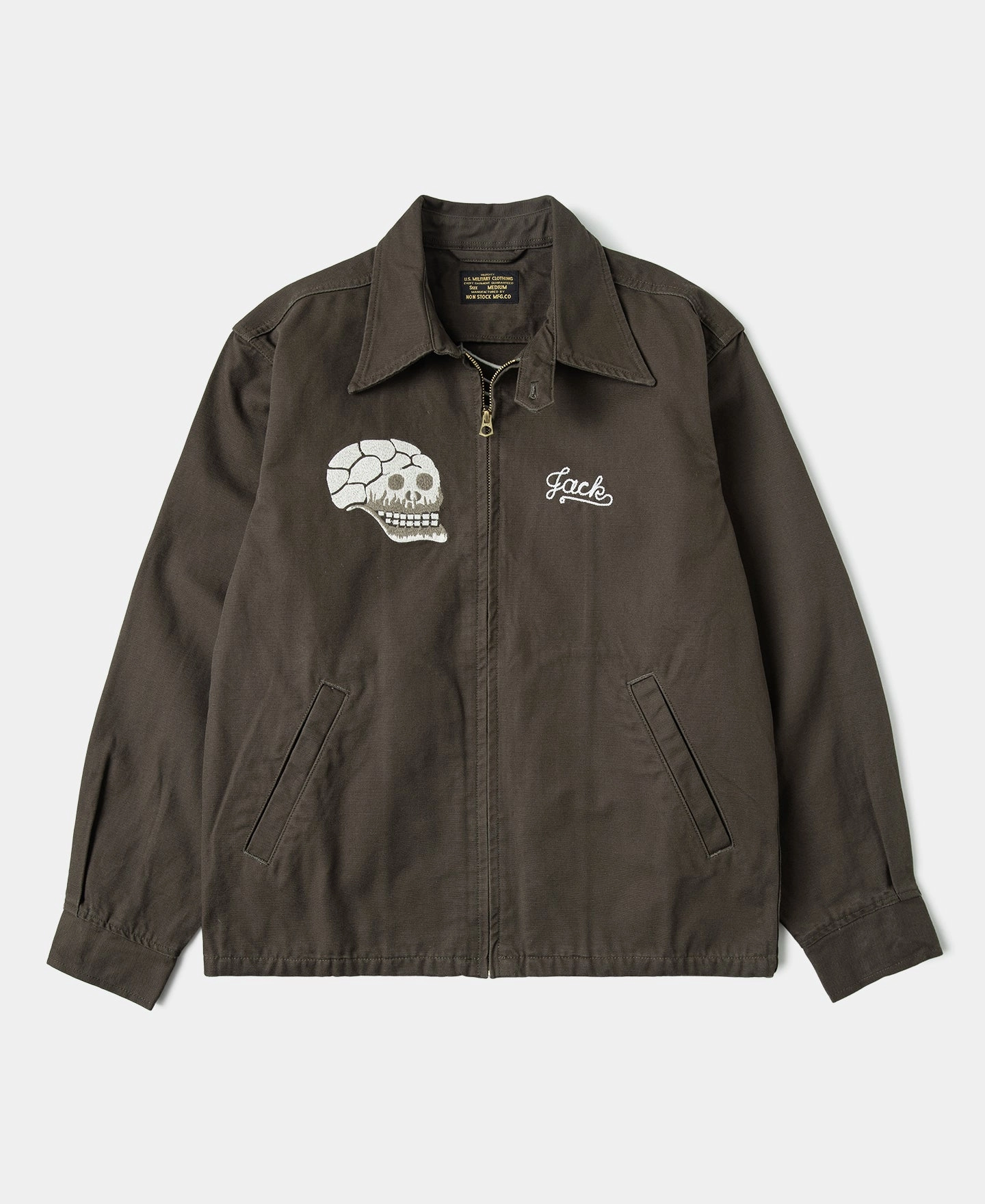 Flexible Shoulder Panels Aramid Fiber Blend Skull Embroidery Vietnam Souvenir Jacket