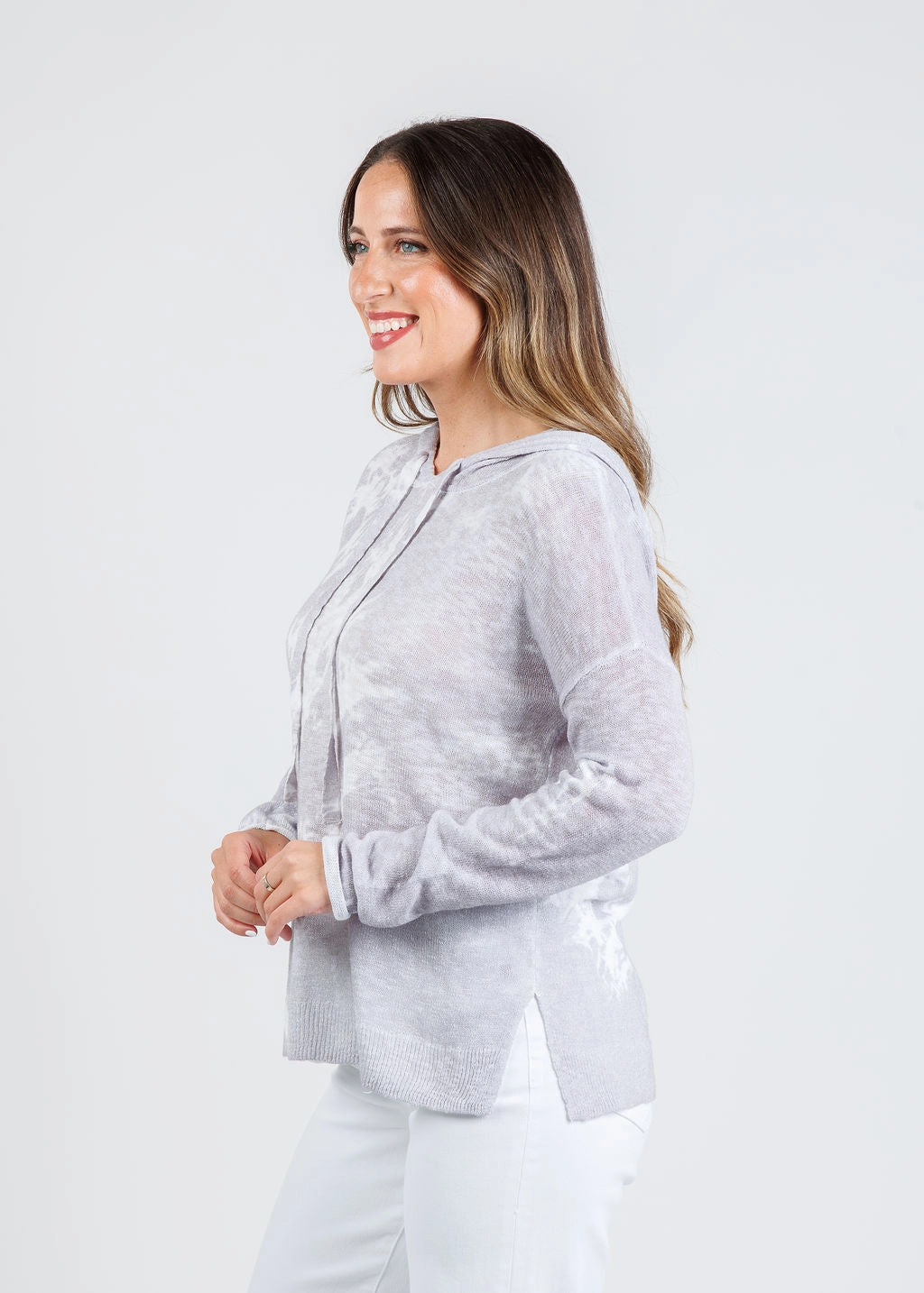 Tie Dye Hoodie - Cloud Side Slit Design Comfy Winter Wear