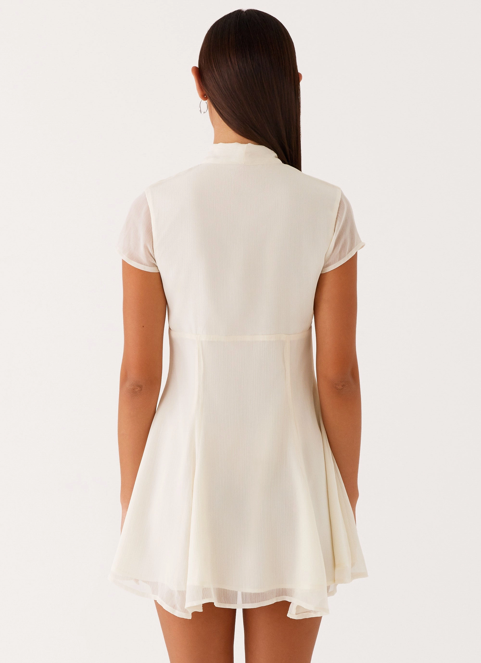 Karling Mini Dress - Ivory Casual-Look Comfortable Cut