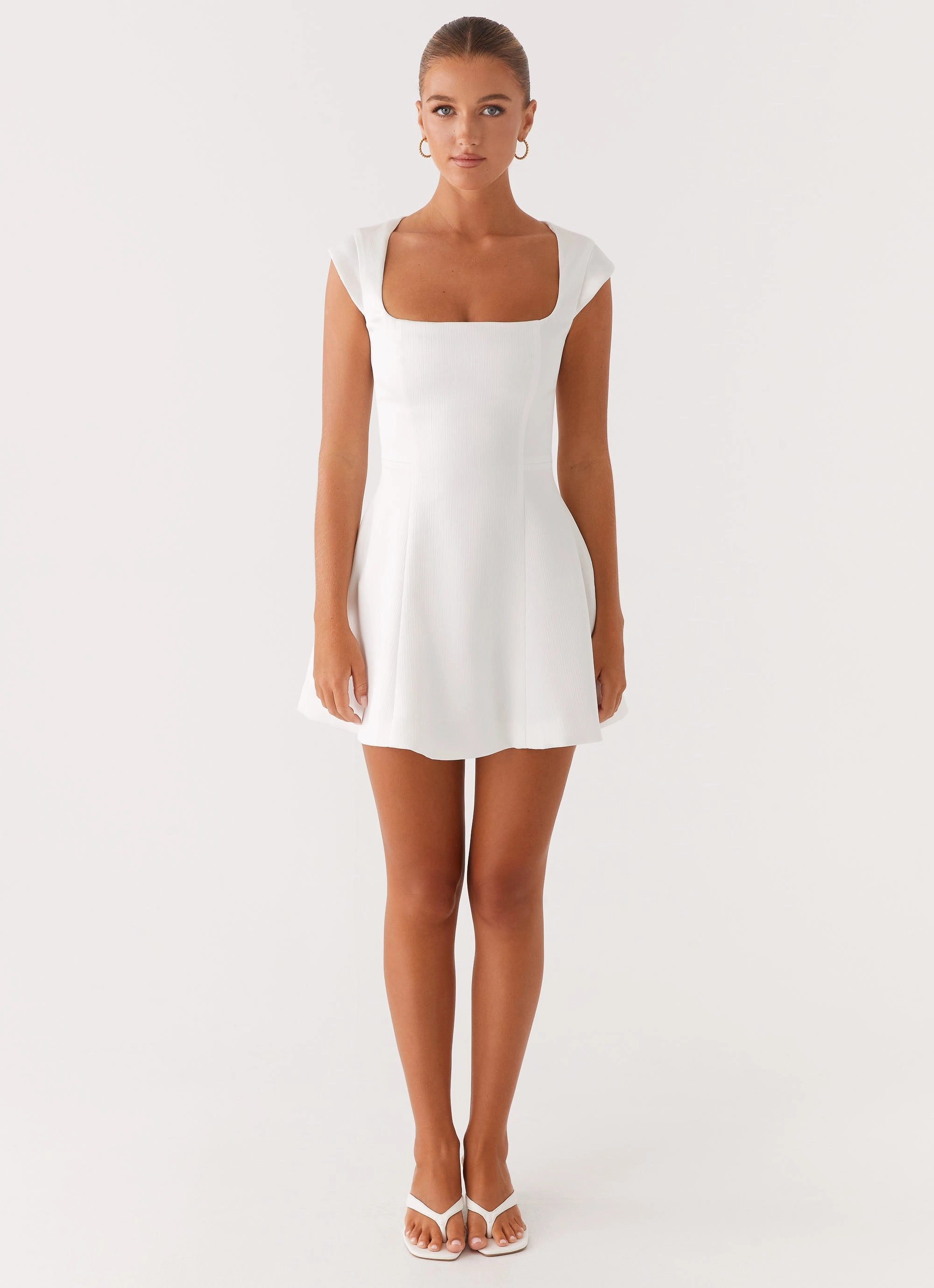 Casual Style Maryjane Mini Dress - White