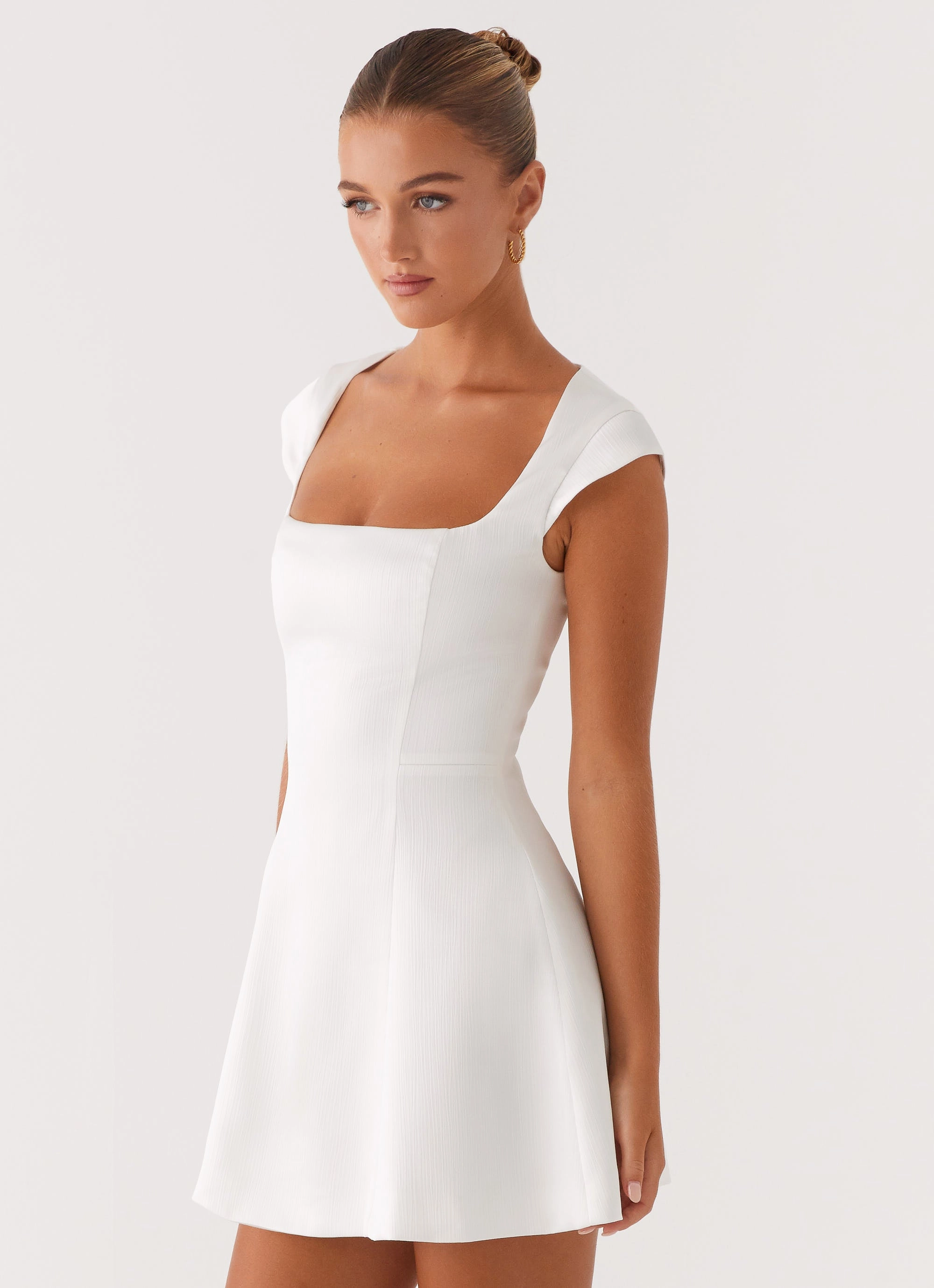 Maryjane Mini Dress - White Tailored Piece