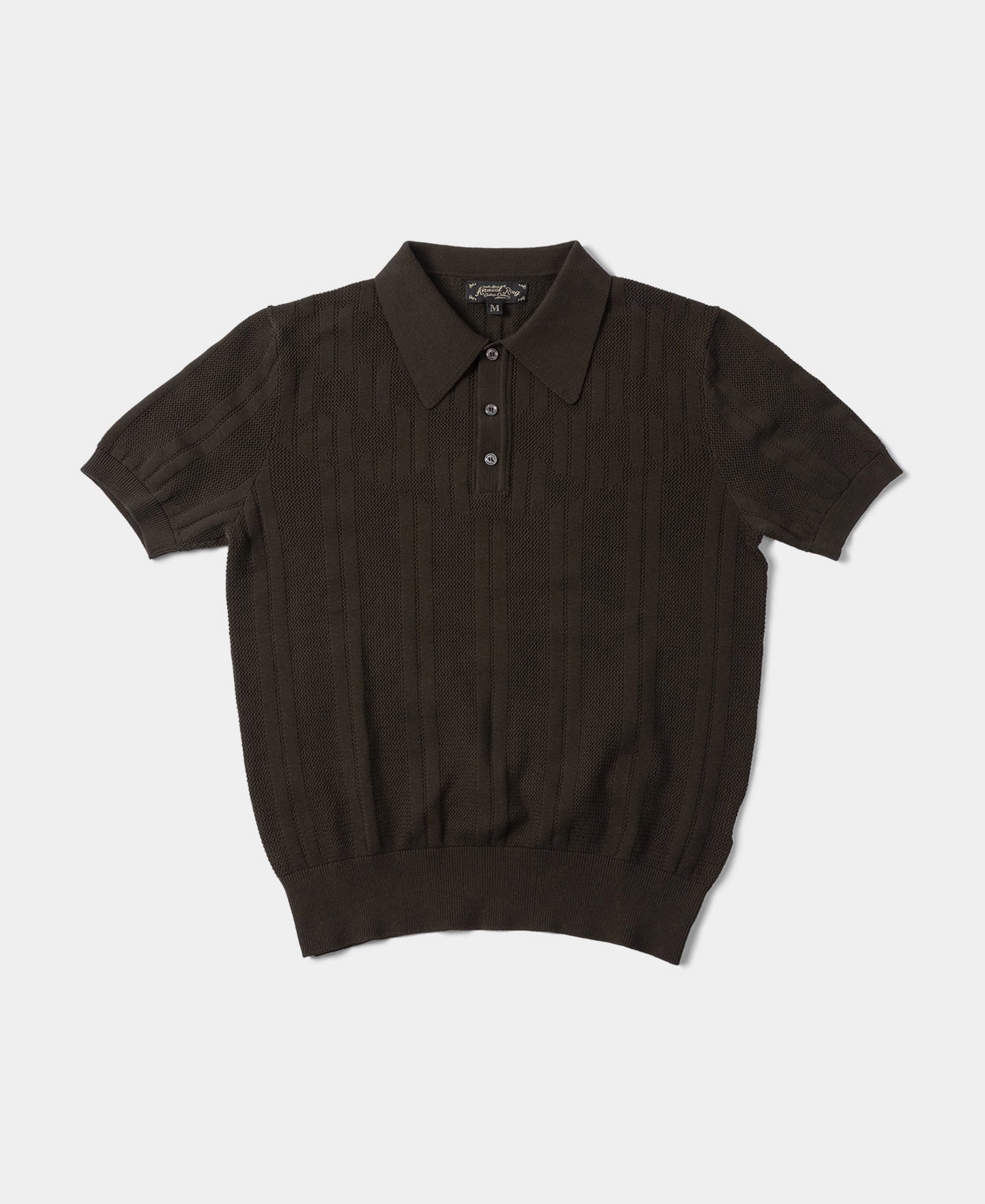 Retro Knitted Jacquard Polo Shirt - Vintage Olive Versatile Performance Effortless Look