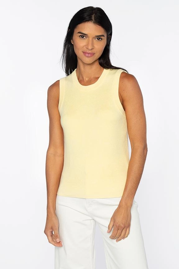 Fitted Silhouette Sleeveless Crew