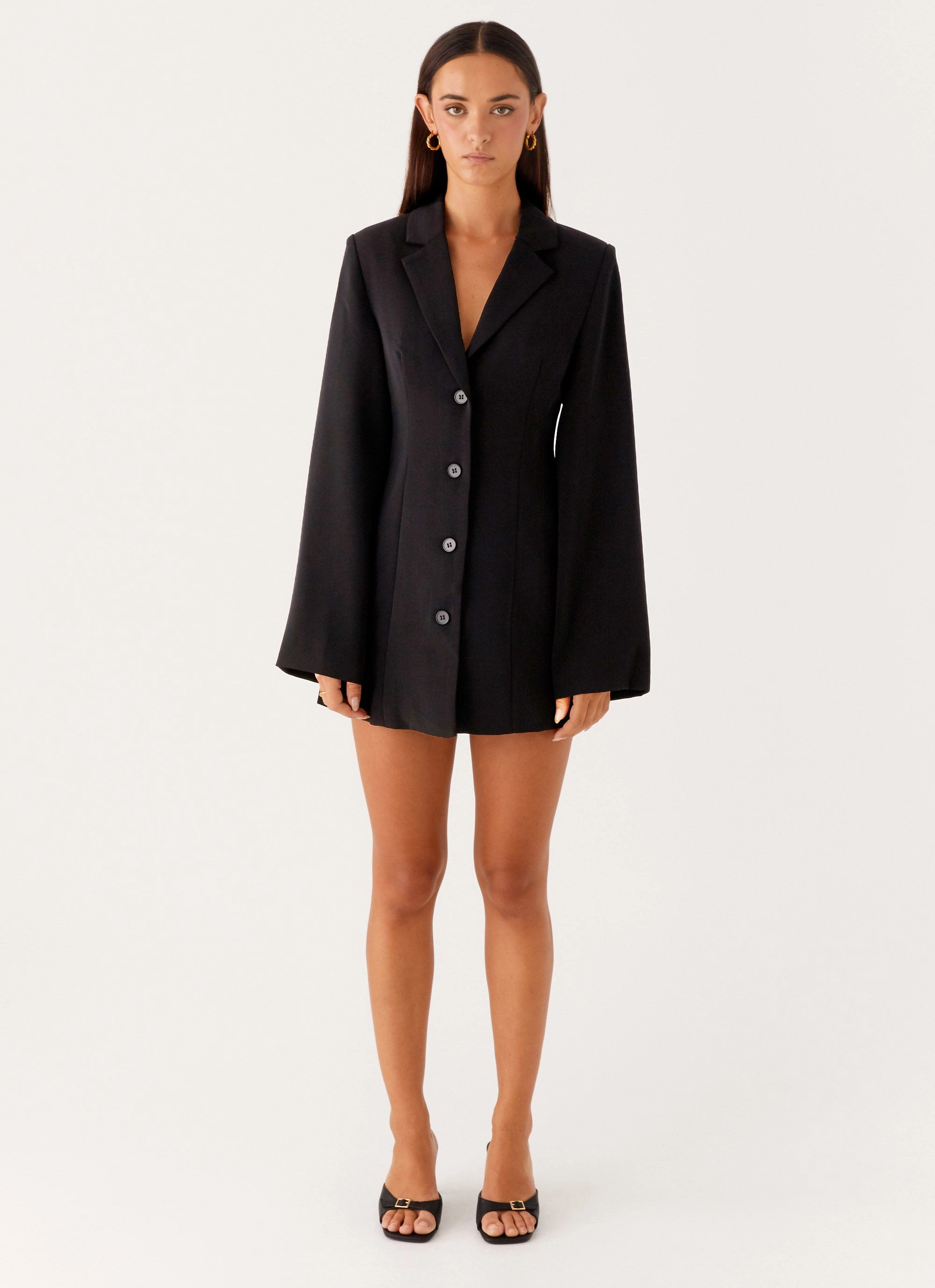 Calm Tone Albi Fitted Blazer Mini Dress - Black