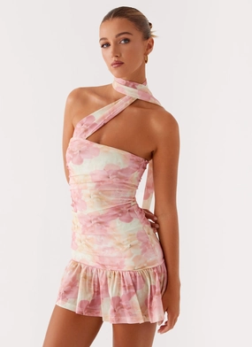 Flattering Look Fleur Mini Dress - Floral Print