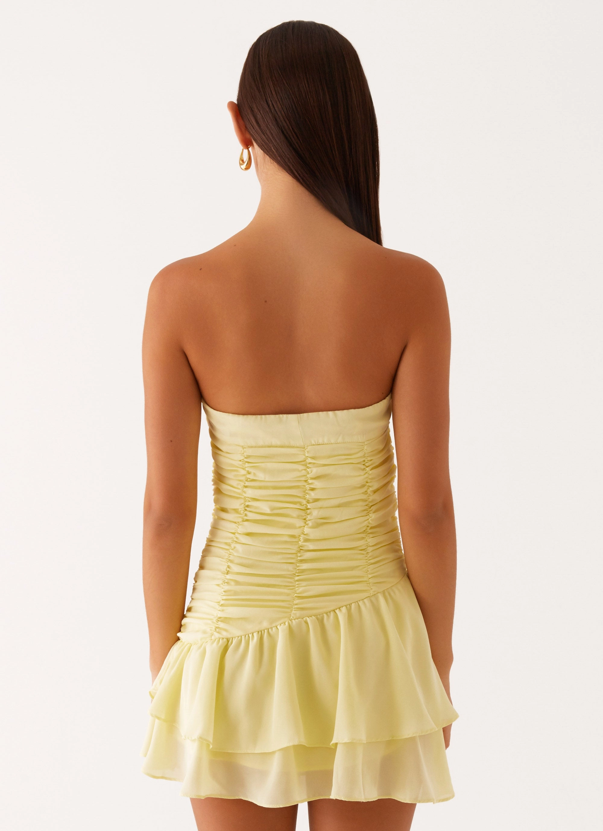 Viviana Mini Dress - Yellow Polished Fit Sleek Touch
