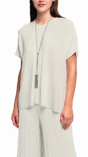 Erika Loose-Fitting Wide Rib Knit Drop Shoulder Top; Beige Chic Design Premium Option