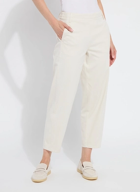 Anelise Barrel Trouser - Oat Rayon drape Stain Release Finish