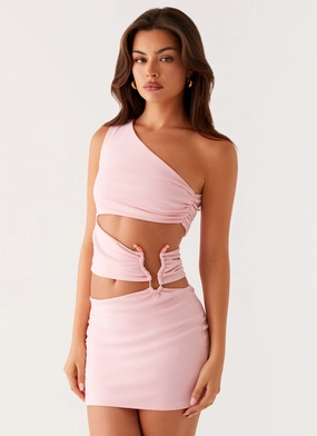 Malli Cut Out Mini Dress - Pink Elegant Appearance Minimalist fit-and-flare