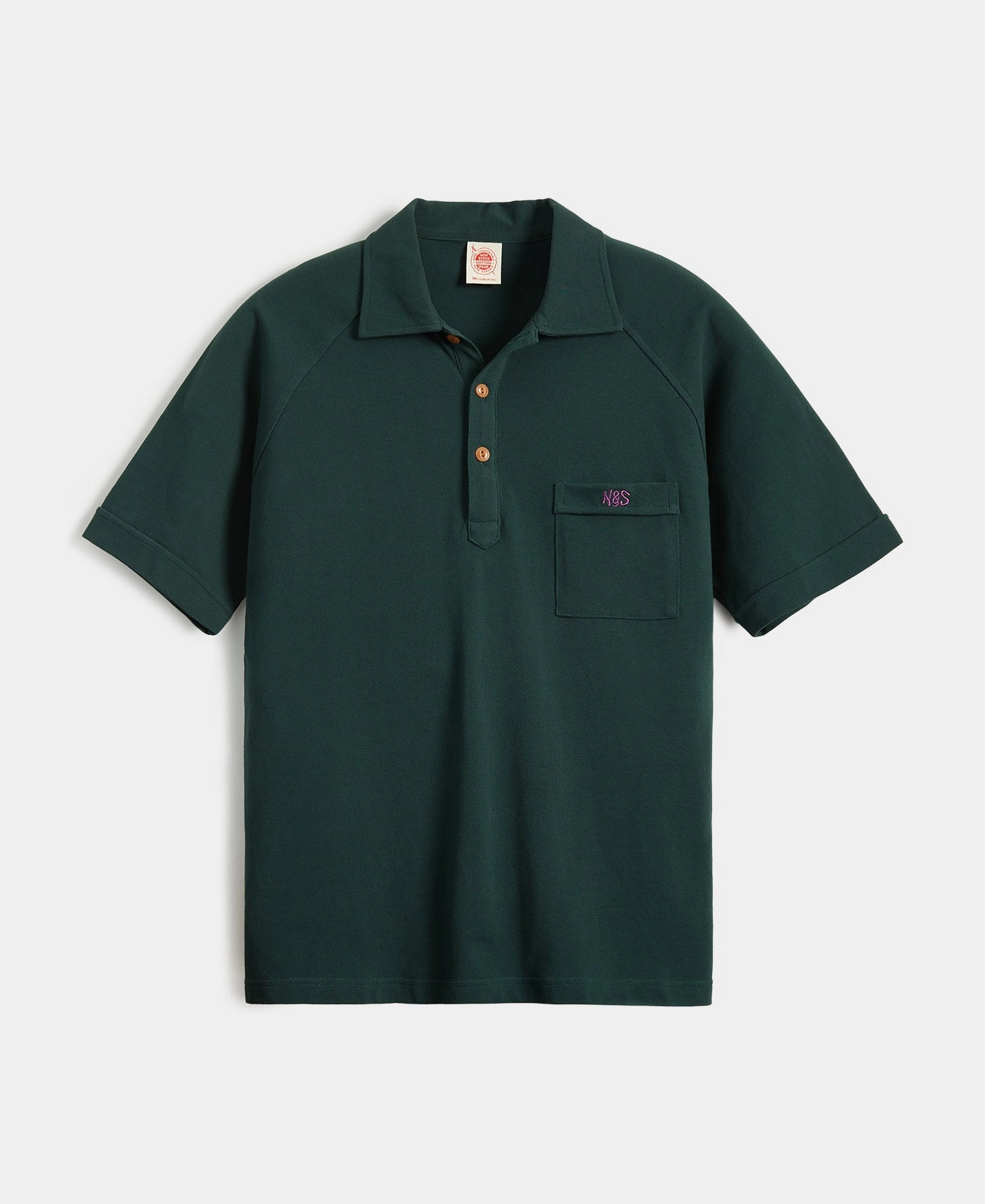 Fit For All Day Perfectly Fit Raglan Sleeve Cotton-Piqu?? Polo Shirt - Dark Green