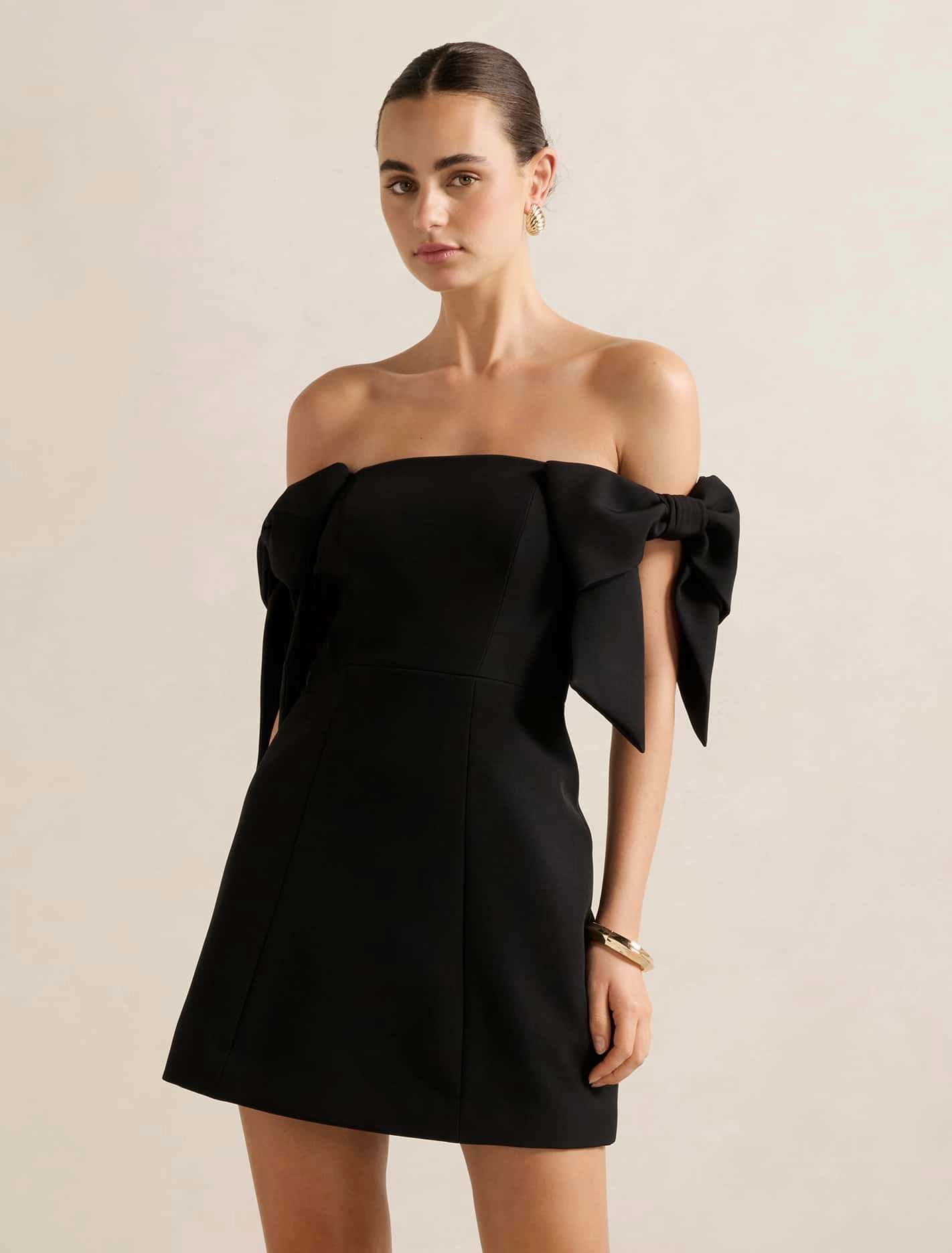 Versatile-Style Silky Movement Adalyn Mini Bow Dress