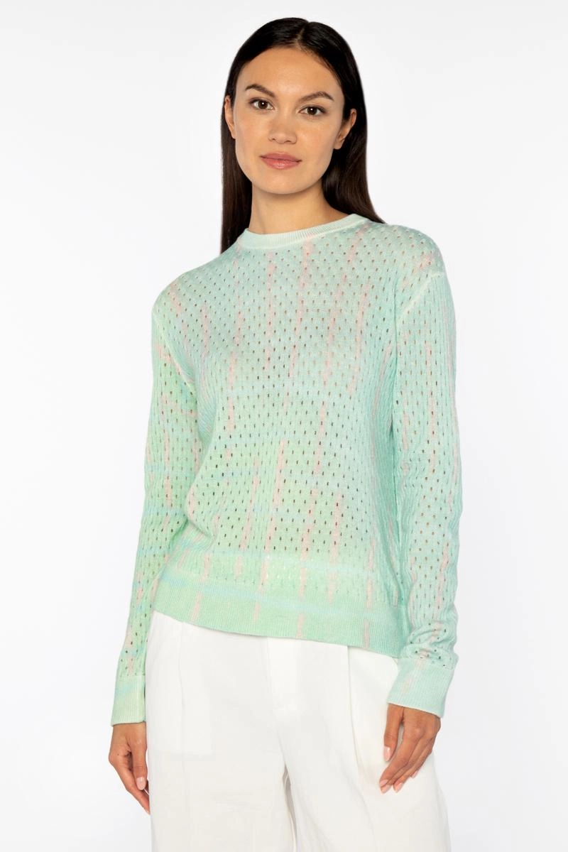 Blurred Lines Pointelle Crew Breathable Look