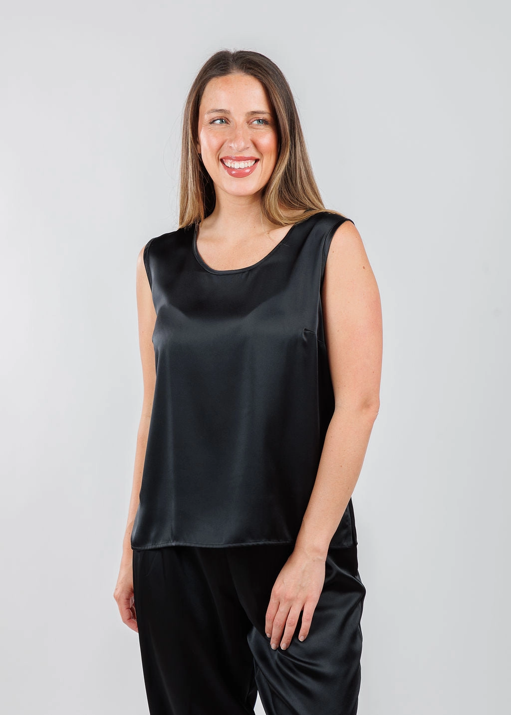 Soft Satin Tank - Black Fashion Forward Festival Fashion