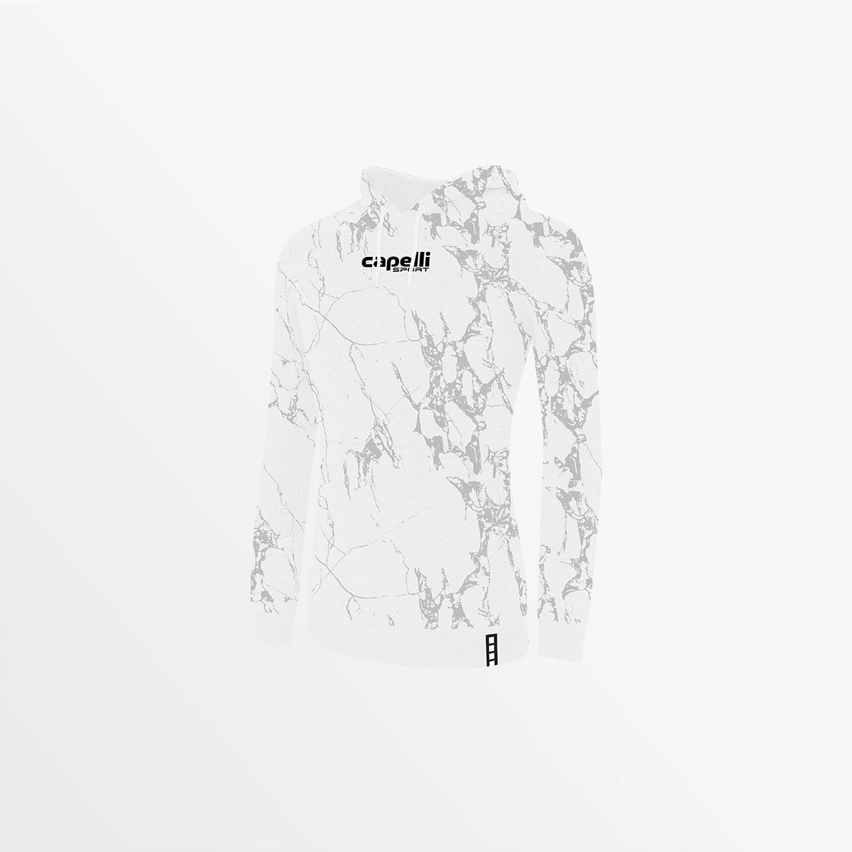 DoubleStitchedSeams Tactile Soft Texture WOMEN'S MARBLE FRENCH TERRY PULLOVER HOODIE