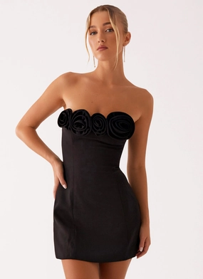 Patsie Strapless Mini Dress - Black All Time Calm Aesthetic
