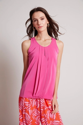 Tasha Sleeveless Front Key Hole Blouse - Bubblegum Outdoor Adventure