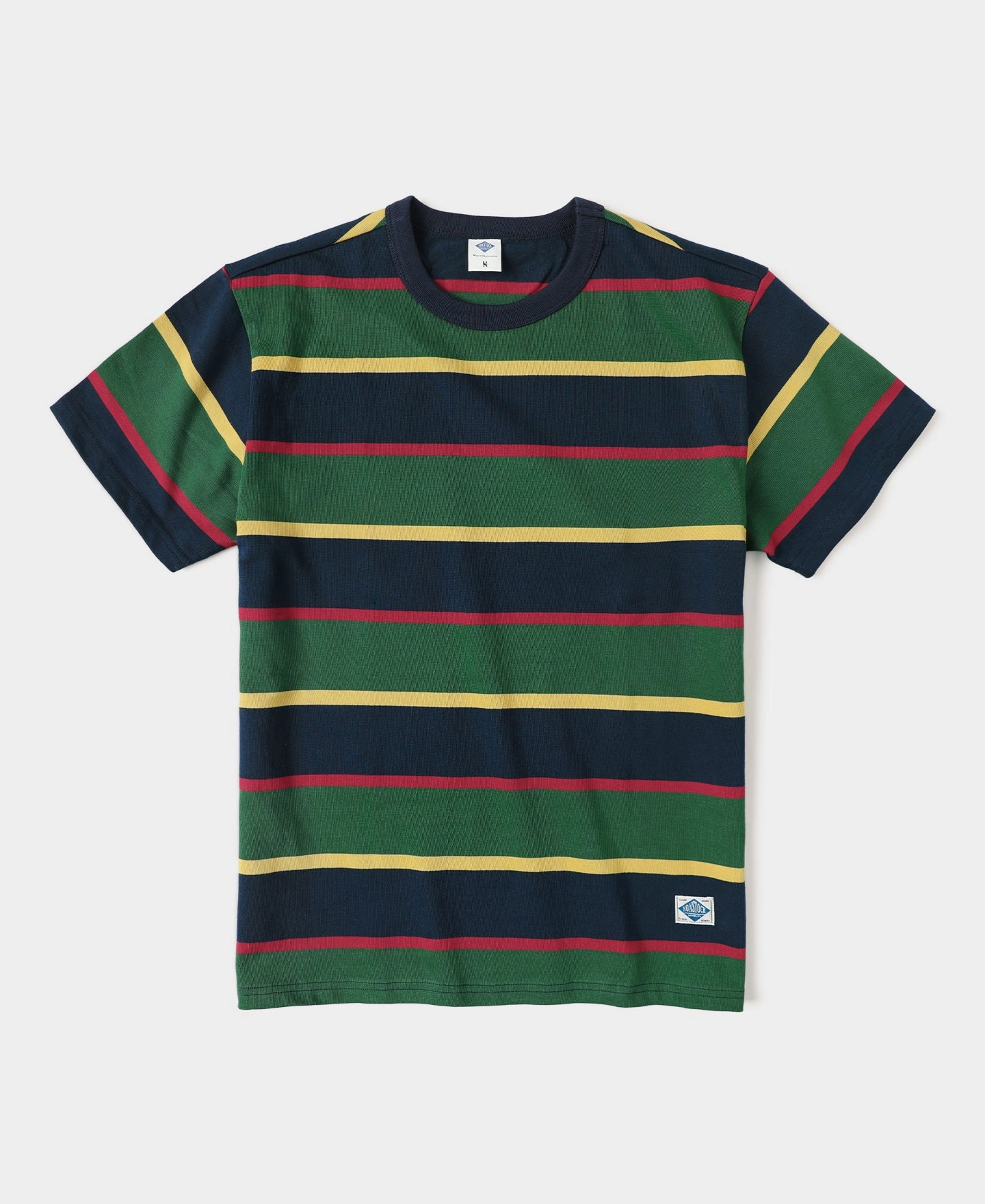 Cool and casual 9.8 oz IVY Style Striped T-Shirt - Navy/Green
