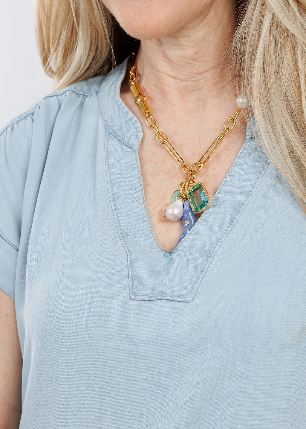 Juliet Dress - Bleached Blue Dreamy Motion Layered Volume