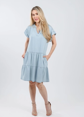 Elegant Fit Shared Glow Juliet Dress - Bleached Blue