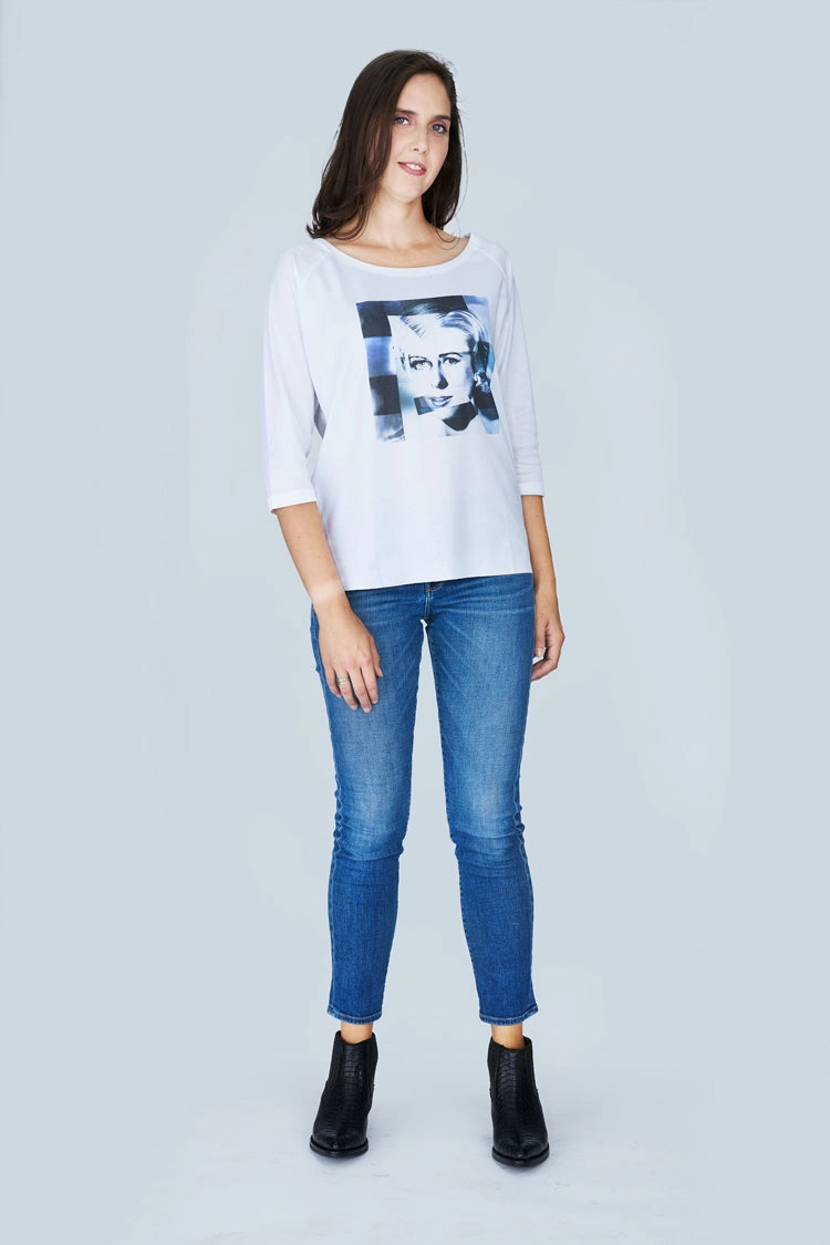 The Bailey 3/4 Sleeve Tee - Audrey, Lauren, Twiggy Multipurpose Layering Fabric Chill Comfort