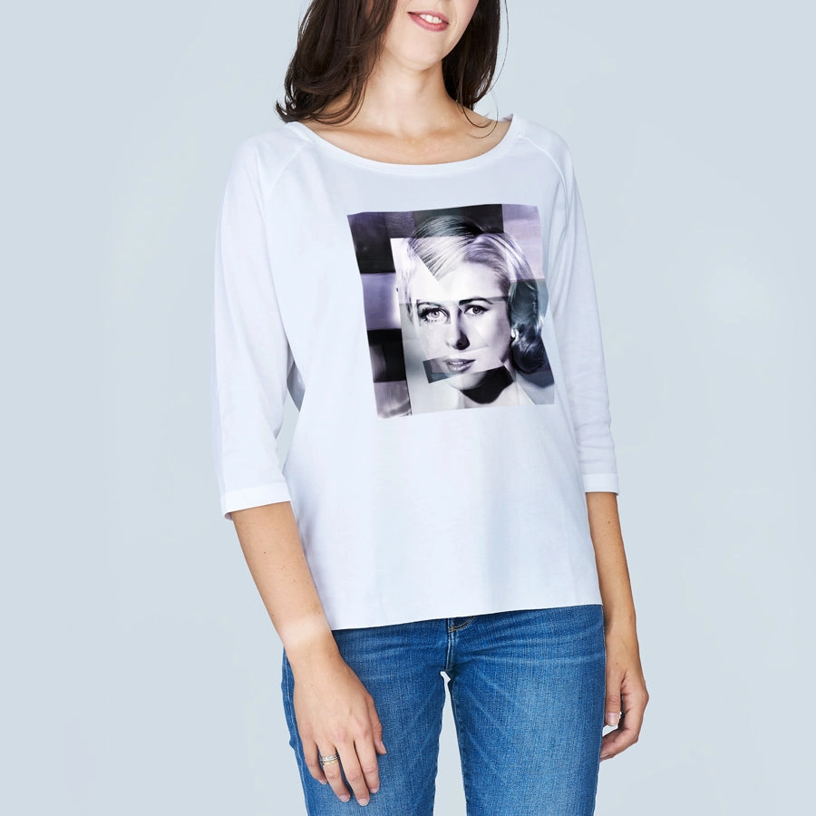 Morning Comfort Tailored Cut The Bailey 3/4 Sleeve Tee - Audrey, Lauren, Twiggy