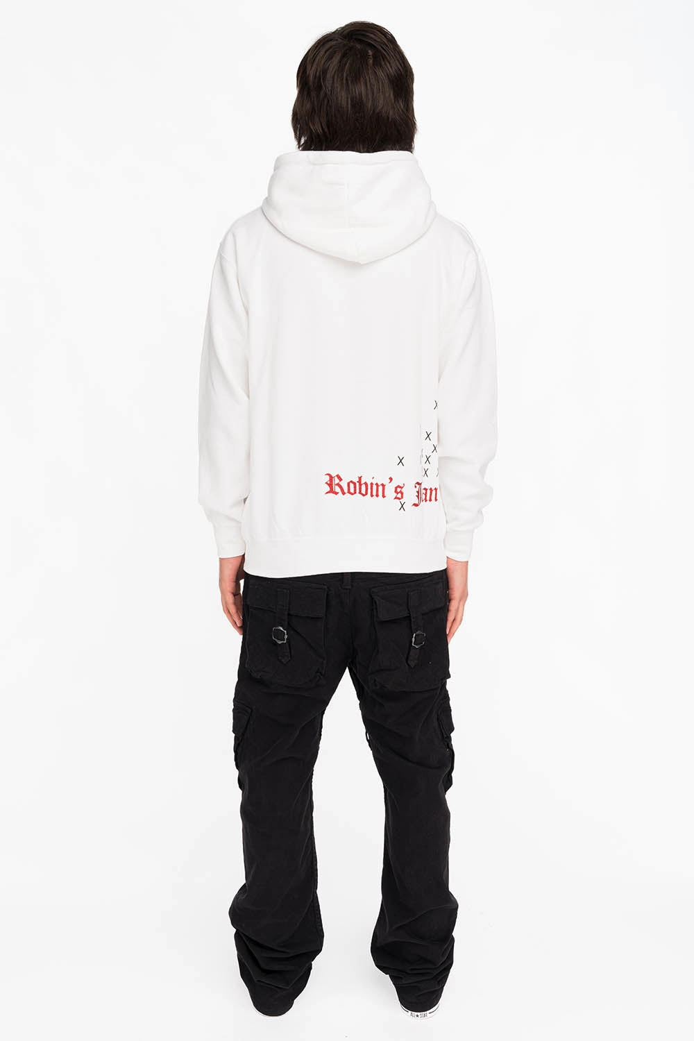 NEON ANGEL MENS PULLOVER HOODIE IN WHITE product group cohesion