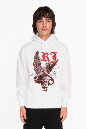 NEON ANGEL MENS PULLOVER HOODIE IN WHITE Outdoor Bold