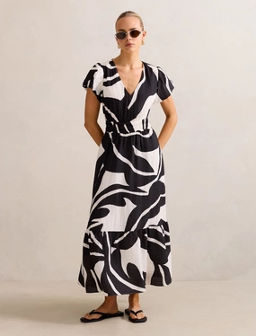 Mara Puff Sleeve Cotton Midi Dress Music-Concert