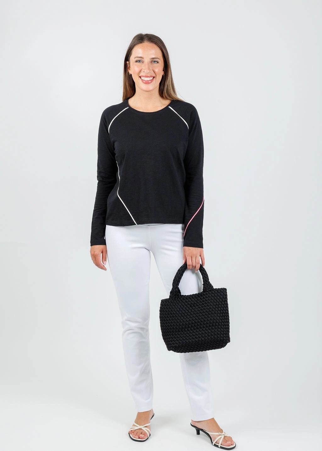 Spencer Straight Leg Denim - White AdjustableWaistband