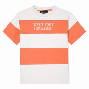 Relaxed fit wear Garment Dyed Technique Emporio Armani Junior Striped T-shirt