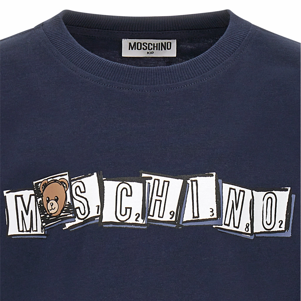 Moschino Kids Teddy Logo Maxi T-shirt Casual Flex Design Casual Comfort Layer