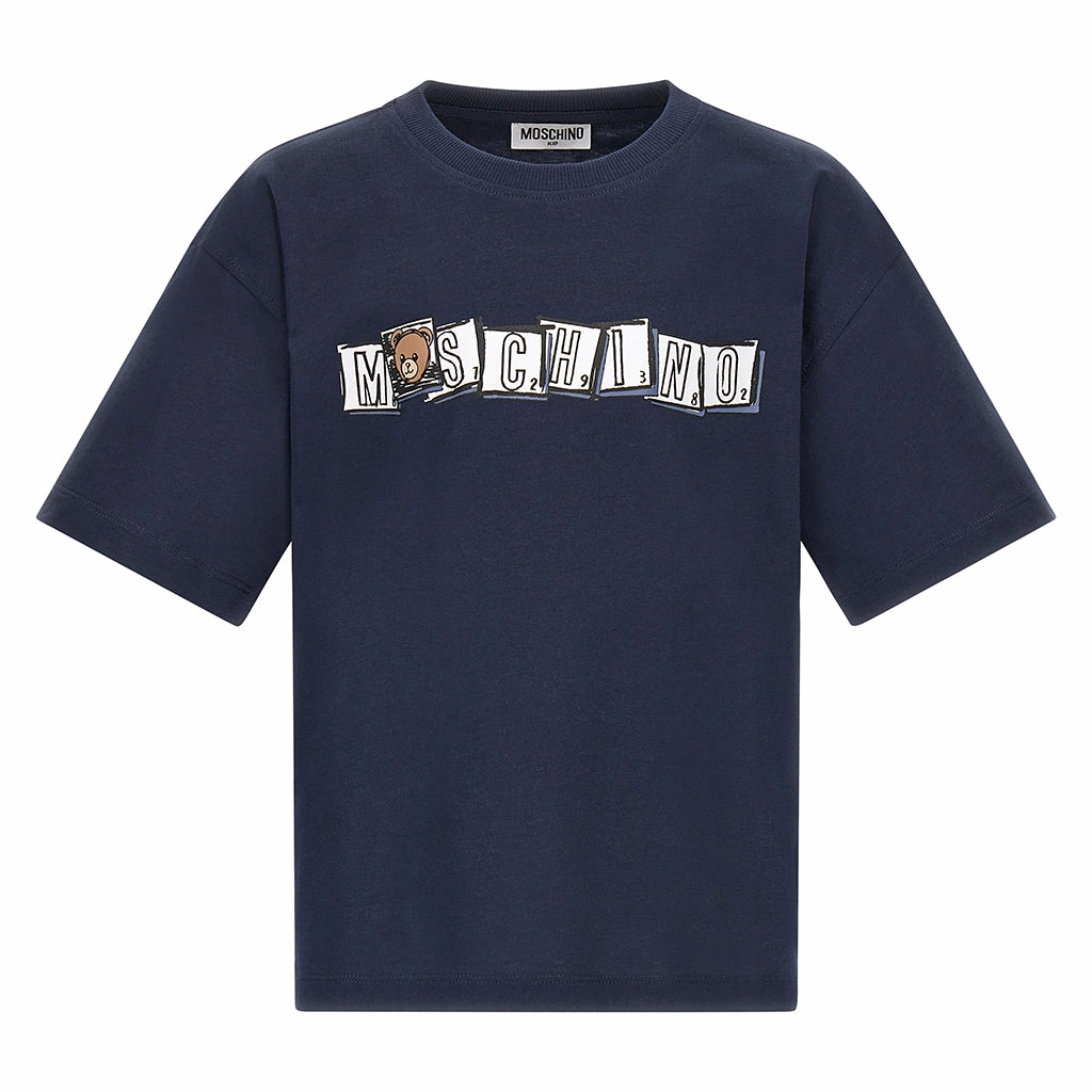 Popular Lightweight Material Moschino Kids Teddy Logo Maxi T-shirt