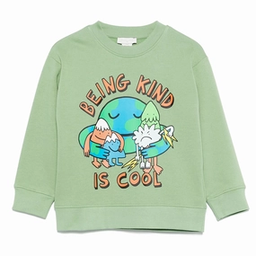 Stella McCartney Kids Being Kind Fleece Sweatshirt Durable Chainstitch Bamboo Derived Material