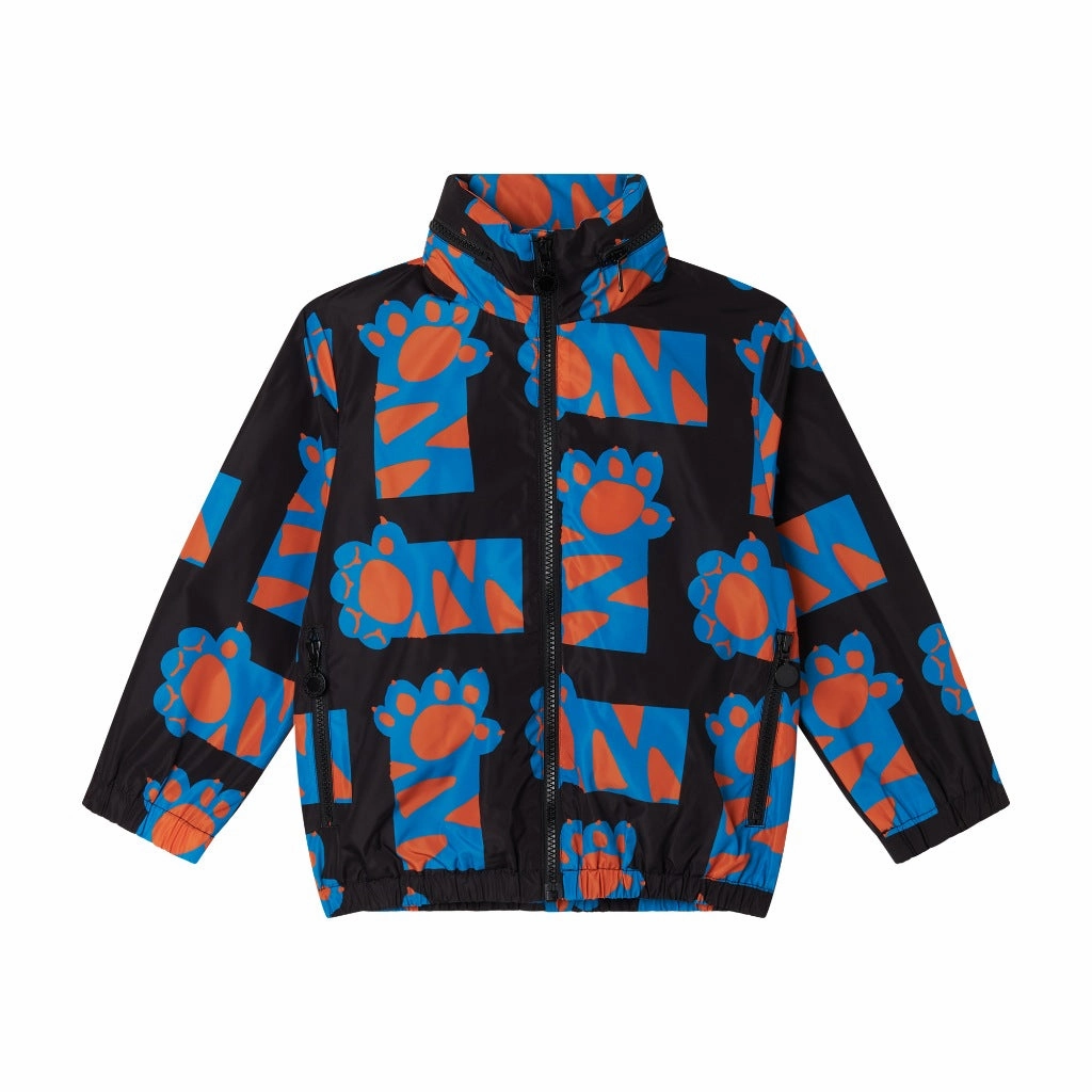 nylon blend Flat Lock Stitching Stella McCartney Kids Cat Paws All-Over Print Jacket