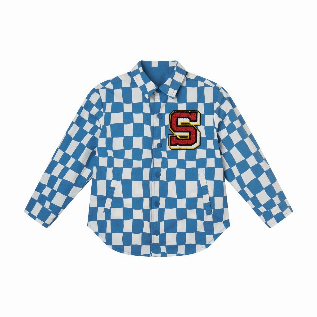 Stella McCartney Kids Checkboard All-Over Print Jacket MoistureWickingTechnology